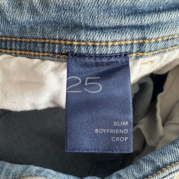 Pilcro by Anthropologie Distressed Slim Boyfriend Crop Jeans Size 26 - Picture 7 of 8